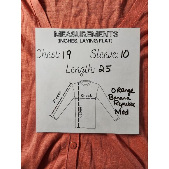 Banana Republic Womens Orange Short Sleeve‎ Cardigan sz Med - Picture 6 of 6